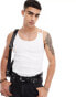 ASOS DESIGN muscle fit vest with double thin straps in white