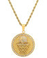 Men's 18k Gold-Plated Stainless Steel Simulated Diamond Basketball 24" Pendant Necklace