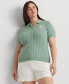Фото #1 товара Plus Size Cable-Knit Polo Shirt