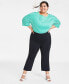 ფოტო #1 პროდუქტის Trendy Plus Size Ponté Kick-Flare Ankle Pants, Regular and Short Length, Created for Macy's