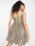 Фото #2 товара Band Of Stars premium square neck sequin corset skater dress in gold