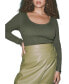 ფოტო #1 პროდუქტის Plus Size Scoop Neck Knitted Long Sleeve