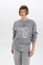 Relax Fit Bisiklet Yaka Kalın Sweatshirt B6590ax23wn