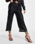 Фото #1 товара Vila sequin wide leg co-ord trousers in black