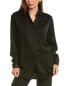 Фото #1 товара Michael Kors Collection Techno Charmeuse Boyfriend Shirt Women's Black 0