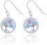 Silver earrings with glittering zircons Tree of Life AGUV892