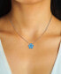 ფოტო #2 პროდუქტის Swiss Blue Topaz (4 ct. t.w.) & Diamond Accent Flower 18" Pendant Necklace in Sterling Silver