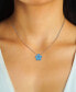 Фото #2 товара Swiss Blue Topaz (4 ct. t.w.) & Diamond Accent Flower 18" Pendant Necklace in Sterling Silver