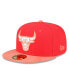 ფოტო #2 პროდუქტის Men's Red, Peach Chicago Bulls Tonal 59FIFTY Fitted Hat