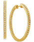 ფოტო #1 პროდუქტის Diamond Medium In & Out Milgrain Hoop Earrings (1/4 ct. t.w.) in 14k Gold-Plated Sterling Silver, 1.1"