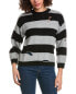 Фото #1 товара Minnie Rose Striped Cutout Cashmere-Blend Sweater Women's