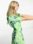 Фото #2 товара Платье повседневное ASOS – Длинное платье в зеленом цвете с цветочным принтом и декоративными швами