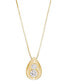 ფოტო #1 პროდუქტის Diamond Teardrop Pendant Necklace in 14k Yellow or White Gold (1/4 ct. t.w.)