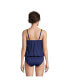 Women's Blouson Tummy Hiding Tankini Swimsuit Top Adjustable Straps