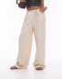 Topshop satin drawcord trouser in oyster 34 - фото #4