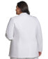 ფოტო #1 პროდუქტის Plus Size Collarless Open-Front Long-Sleeve Jacket