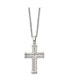 ფოტო #2 პროდუქტის Stainless Steel Polished Cross Pendant on a Curb Chain Necklace