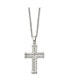 Stainless Steel Polished Cross Pendant on a Curb Chain Necklace