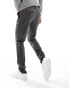 Фото #4 товара Only & Sons smart jersey trouser in dark grey check