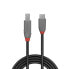 Фото #3 товара Lindy 3m USB 3.2 Type C to B Cable - Anthra Line - 3 m - USB C - USB B - USB 3.2 Gen 1 (3.1 Gen 1) - 500 Mbit/s - Black