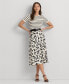 Women's Printed Satin Midi Skirt