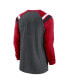 ფოტო #4 პროდუქტის Men's Heathered Charcoal and Red Atlanta Falcons Tri-Blend Raglan Athletic Long Sleeve Fashion T-shirt