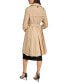 ფოტო #2 პროდუქტის Women's Single-Breasted Pleated Trench Coat