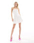 Extro & Vert Tall bandeau flippy mini dress in white