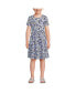 ფოტო #2 პროდუქტის Girls Short Sleeve Gathered Waist Jersey Dress