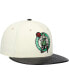 ფოტო #3 პროდუქტის Men's White/Black Boston Celtics faux leather - Polyurethane Visor Two-Tone 59FIFTY Fitted Hat