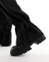 Фото #4 товара Pieces tie detail wide leg trousers in black