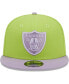 Фото #3 товара Men's Neon Green, Lavender Las Vegas Raiders Two-Tone Color Pack 9FIFTY Snapback Hat