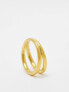 Фото #3 товара ASOS DESIGN waterproof stainless steel ring with double band design in gold tone