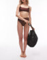 Фото #2 товара Topshop mix and match high waist bikini bottom in chocolate