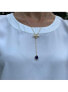 Фото #2 товара Rivka Friedman poppy Crystal Teardrop Toggle Lariat Necklace