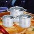 Pot with Glass Lid Royalty Line SP7 Steel 8 Pieces