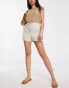 Фото #2 товара Stradivarius linen look runner short in natural