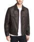 Men's Faux Leather Trucker Jacket