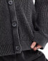 Фото #3 товара Monki boxy fit cable knit cardigan in off-black