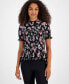 Women's Smocked Floral Print Top