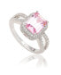 ფოტო #3 პროდუქტის Suzy Levian Sterling Silver Cubic Zirconia Pink Engagement Ring