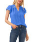 Фото #1 товара Women's Tie-Neck Flutter-Sleeve Short Sleeve Blouse