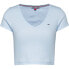 ფოტო #1 პროდუქტის TOMMY JEANS Bby Crp Essential Rib short sleeve v neck T-shirt