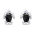 Playful silver jewelry set with zircons Turtle SET233WBC (earrings, pendant)