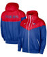 ფოტო #2 პროდუქტის Men's Red, Royal Philadelphia 76Ers 75Th Anniversary Courtside Windrunner Raglan Hoodie Full-Zip Jacket