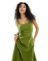 ASOS DESIGN seamed maxi tennis sundress in khaki