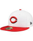 ფოტო #3 პროდუქტის Men's White/Red Cincinnati Reds Major Sidepatch 59FIFTY Fitted Hat