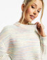 Pieces rib knit jumper in pastel stripe