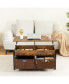 Фото #10 товара Brown Coffee Table with Lifting Desk & Storage