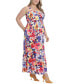 Фото #3 товара Plus Size Floral-Print Maxi Dress